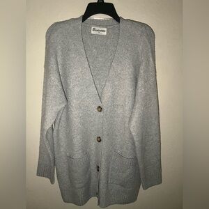 No Boundaries Women's Light Gray Cardigan with Pockets